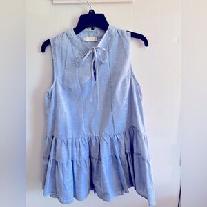 Altar’d state blue and white tunic